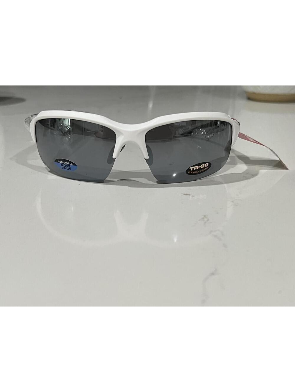 Pugs A2 Active Sport Sunglasses with a White Frame and Black Mirrored Lenses